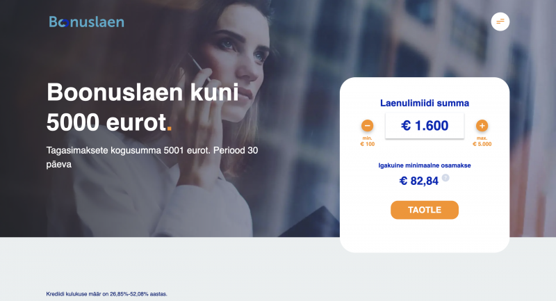 Bonuslaen – Laenusumma kuni 5 000 €