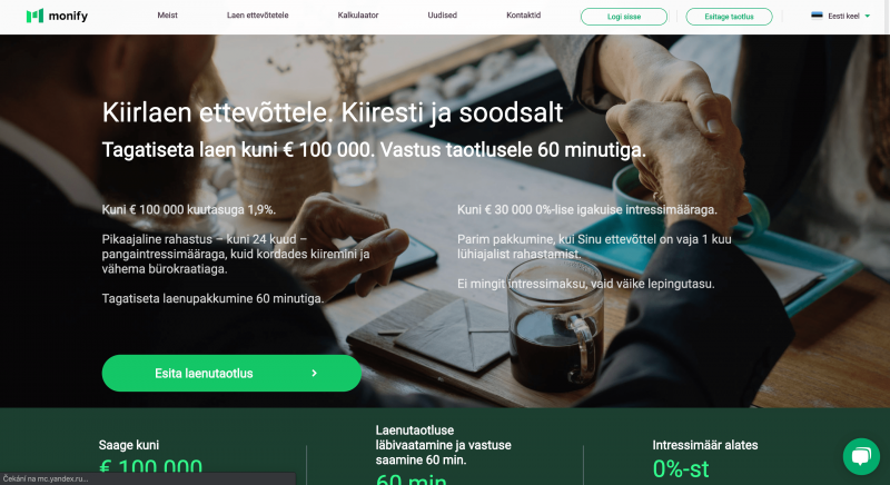 Monify – Laenusumma kuni 100 000 €