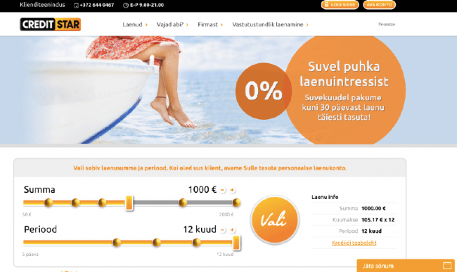 Creditstar kogemused ja arutleu