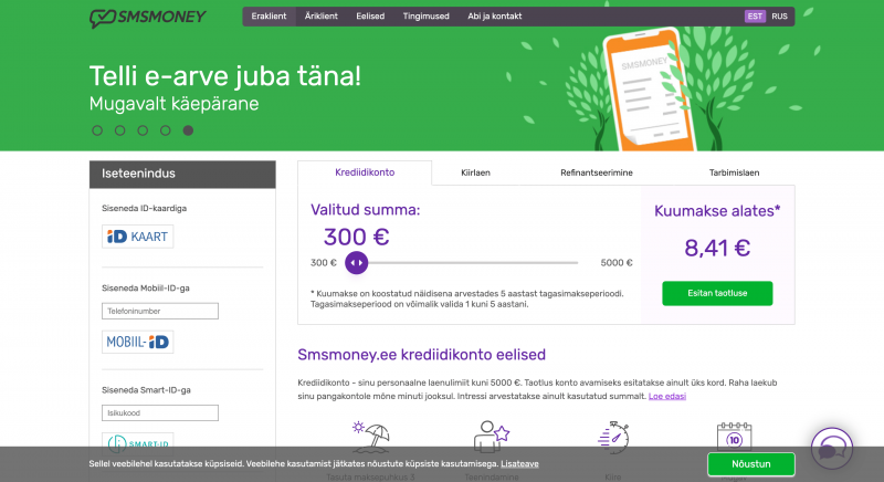 Smsmoney – Laenusumma kuni 5 000 €