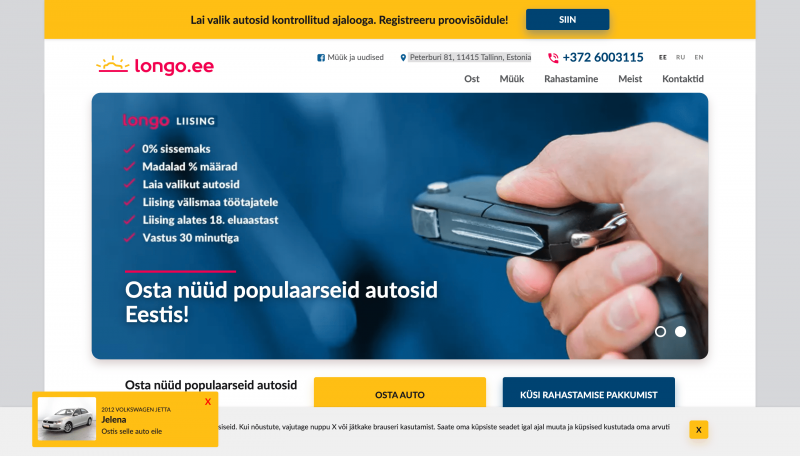 Longo Liising veebisait