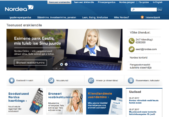 Nordea veebisait